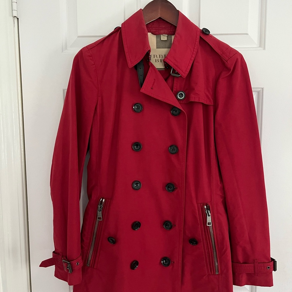Burberry Brit Red Trench Coat